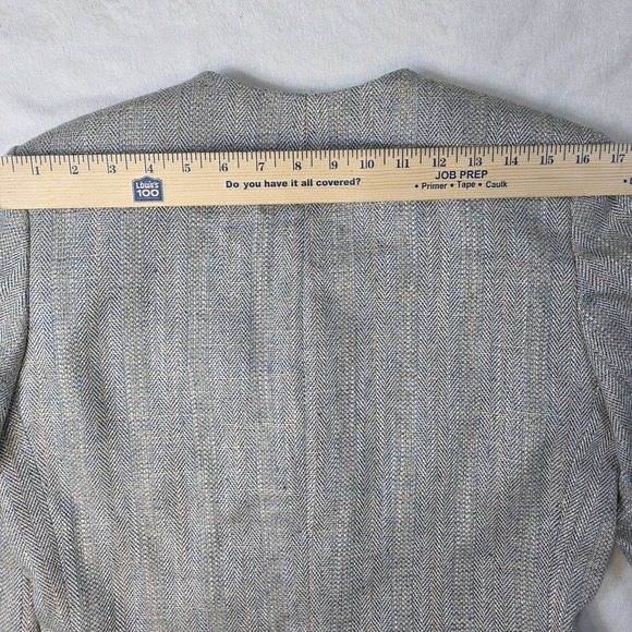 Vintage Pendleton Jacket Womens 6‎ Silver Herringbone Tweed Blazer Silk Blend - Picture 13 of 14